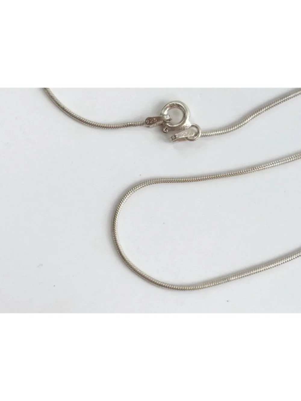 Snake Chain Sterling Silver 925 Minimalist Classic Vintage Necklace - 18